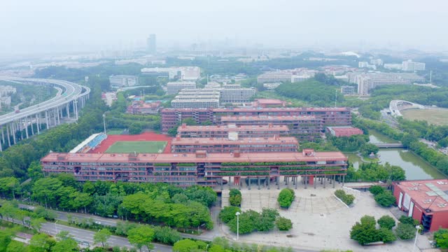 广州大学城航拍视频