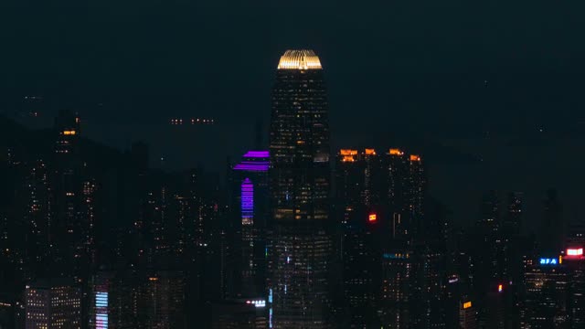 特写香港IFC航拍视频4K30P
