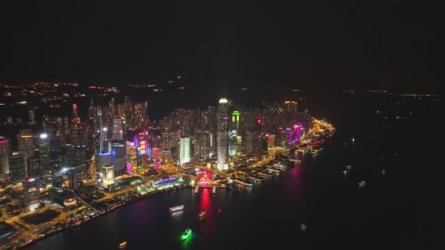 香港城市大景夜景航拍视频4K30P

