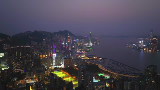 直飞香港CBD夜景航拍视频4K30P
