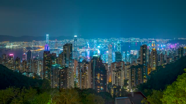 俯瞰香港夜景_香港夜景_香港太平山夜景
