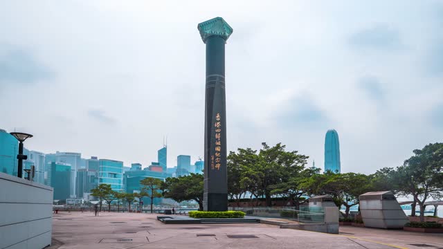 香港回归纪念碑日景固定延时
