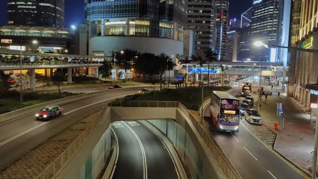 香港金融中心从上往下摇视频4K60P
